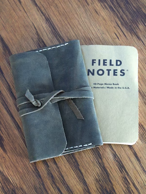 Leather Field Note refillable journal. personalized.